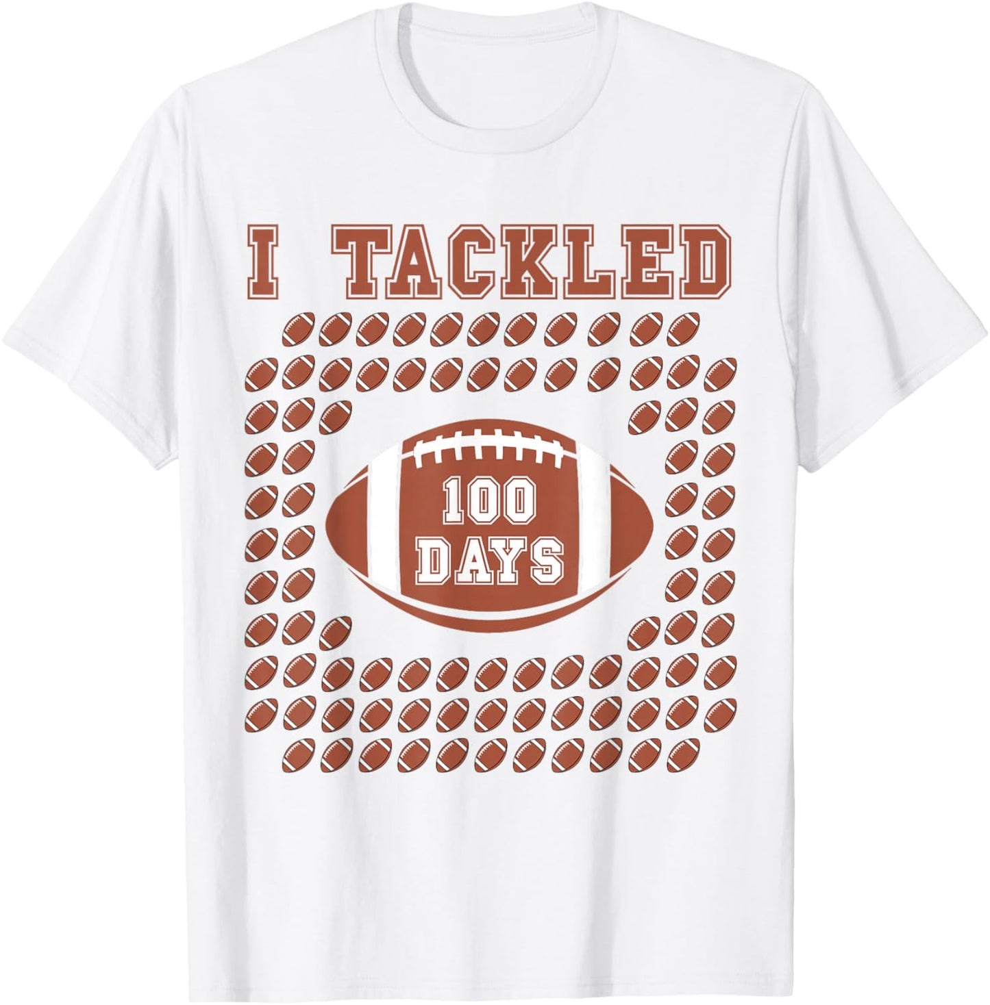 I Tackled 100 Days 100th Day Of School Football for Boys T-Shirt - T-Shirt | White