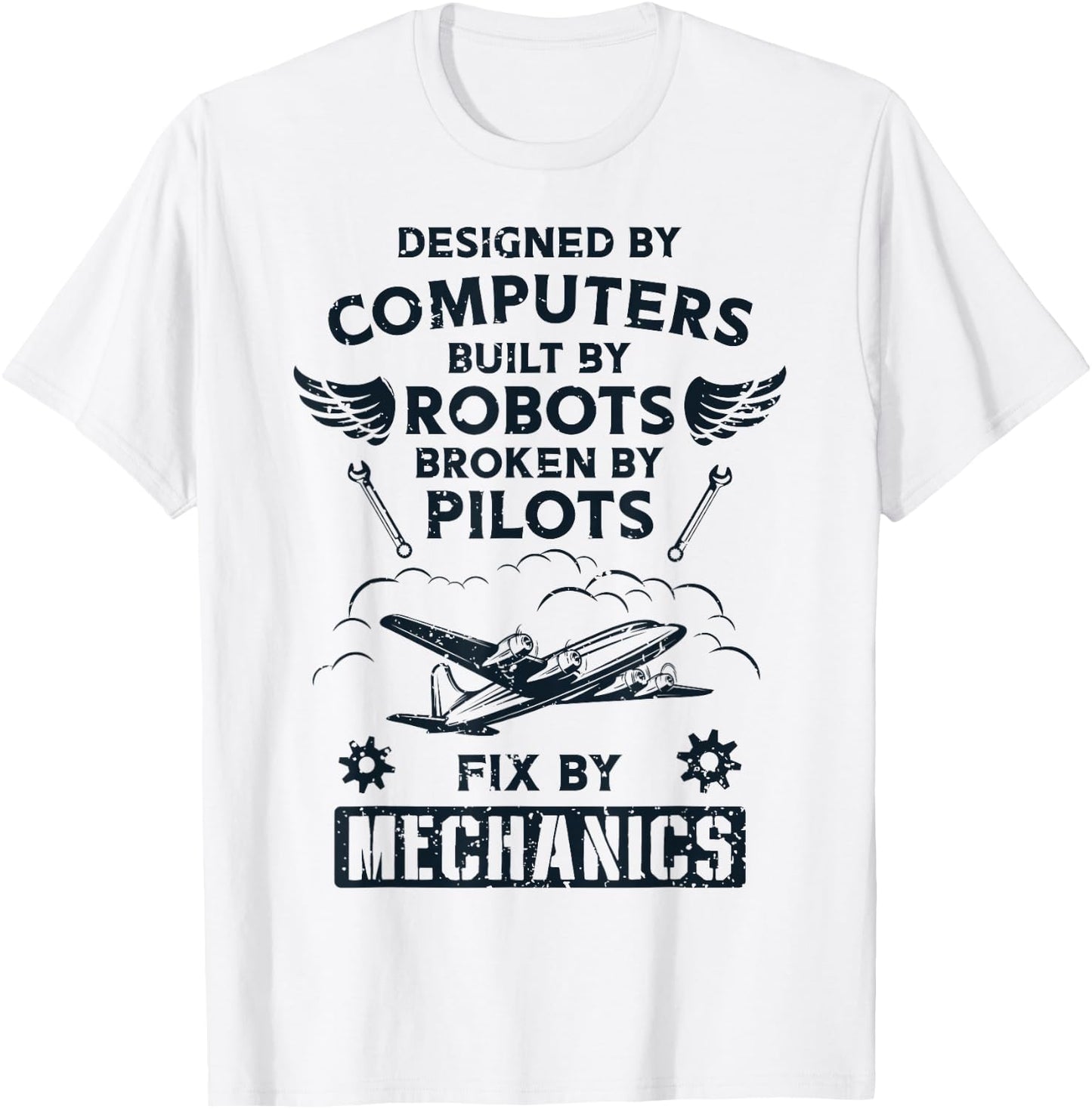 Airplane Pilot Aircraft Mechanic Funny Aviation Gifts Men T-Shirt - T-Shirt | White