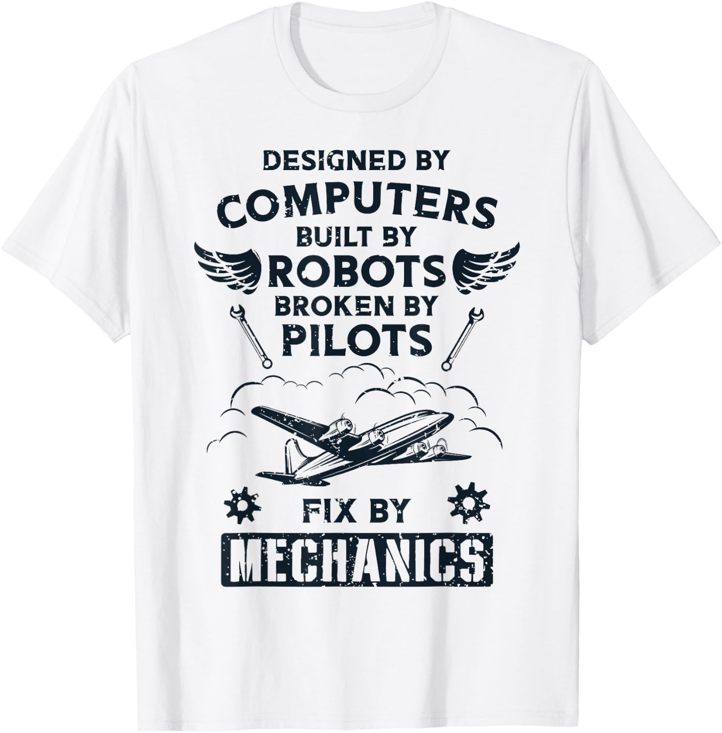 Airplane Pilot Aircraft Mechanic Funny Aviation Gifts Men T-Shirt - T-Shirt | White