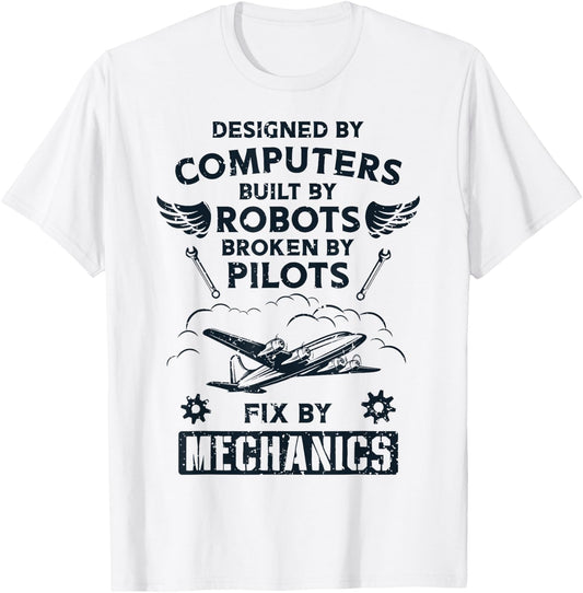 Airplane Pilot Aircraft Mechanic Funny Aviation Gifts Men T-Shirt - T-Shirt | White