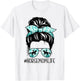 Classy Horse Mom Messy Bun Shades Horsing Mother's Day T-Shirt - T-Shirt | White