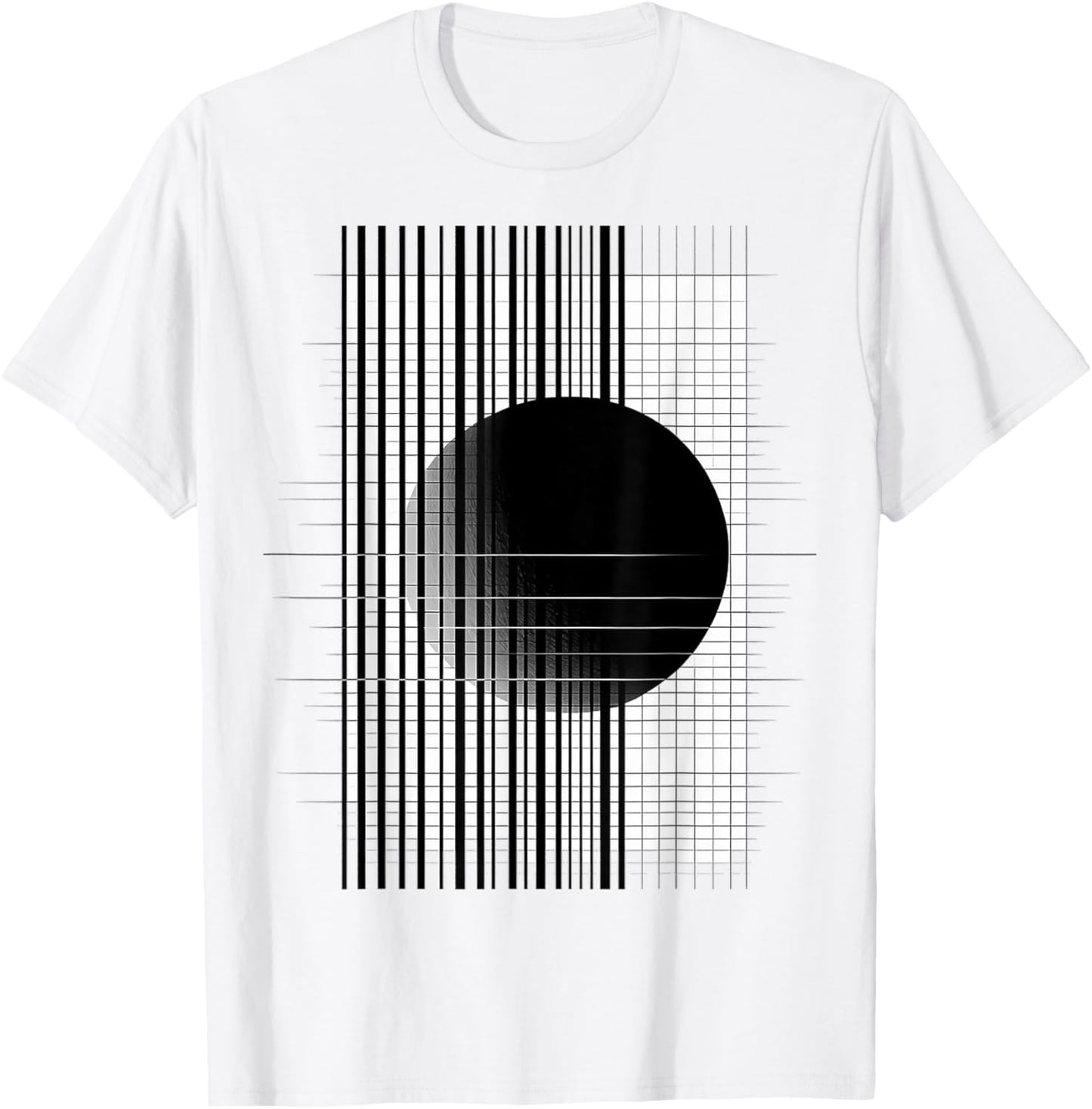 Moon Geometric Art Abstract Illustration Graphic Moon T-Shirt - T-Shirt | White