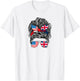 Half American British America Great Britain UK USA Flag Girl T-Shirt - T-Shirt | White