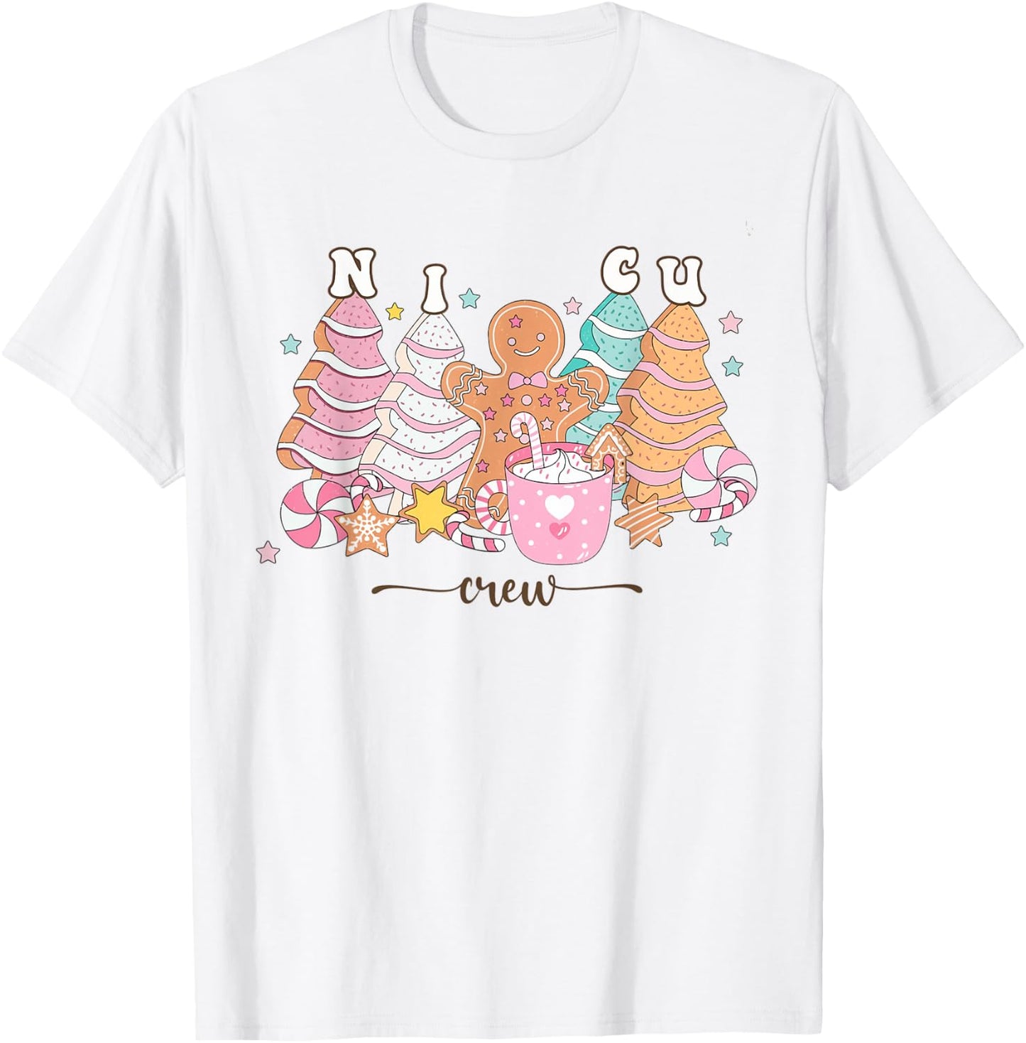 NICU Nurse Xmas Gingerbread Neonatal Intensive Care Unit T-Shirt - T-Shirt | White