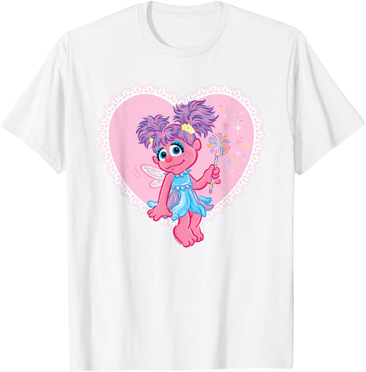 Sesame Street Valentine's Day Heart with Abby Cadabby T-Shirt - T-Shirt | White