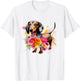 Dachshund Watercolor art Dog Dog breed woman kids floral T-Shirt - T-Shirt | White