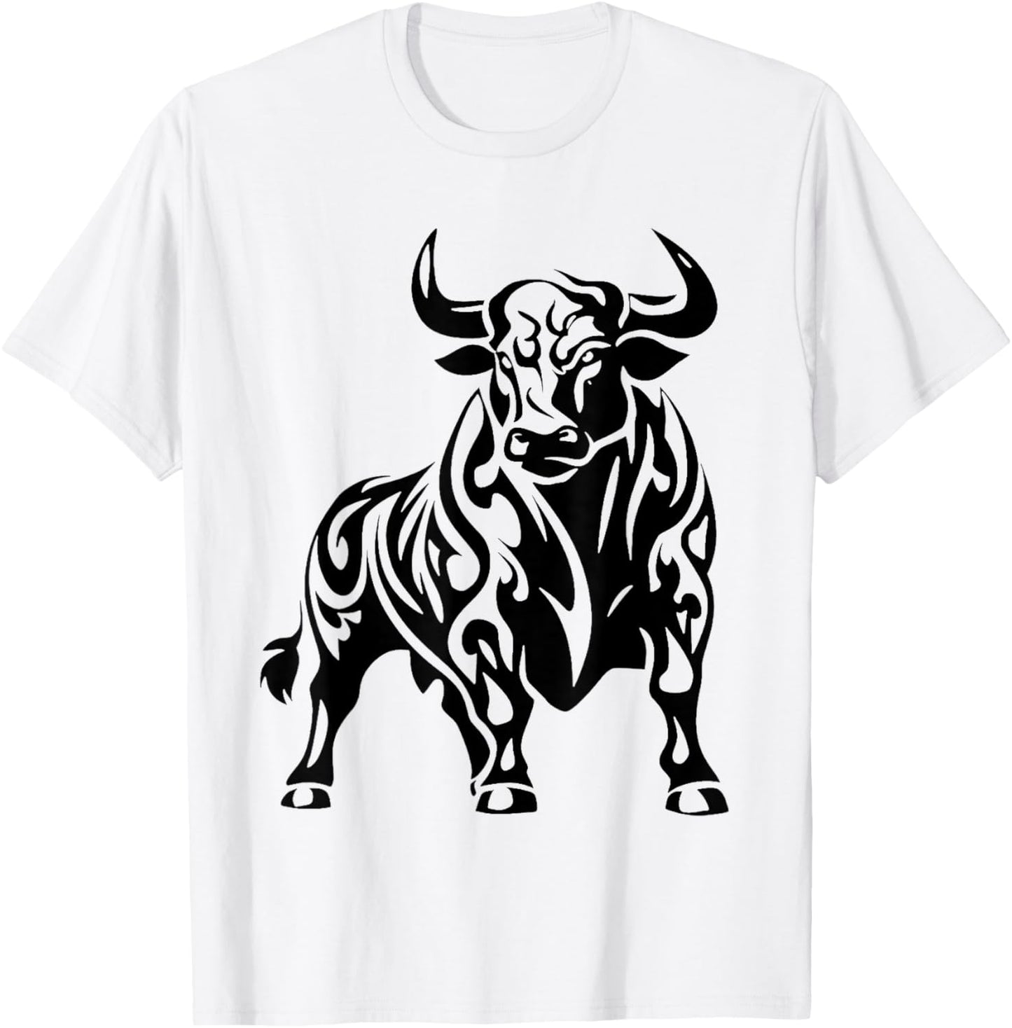 Wild and Powerful Bull - Majestic pattern T-Shirt - T-Shirt | White