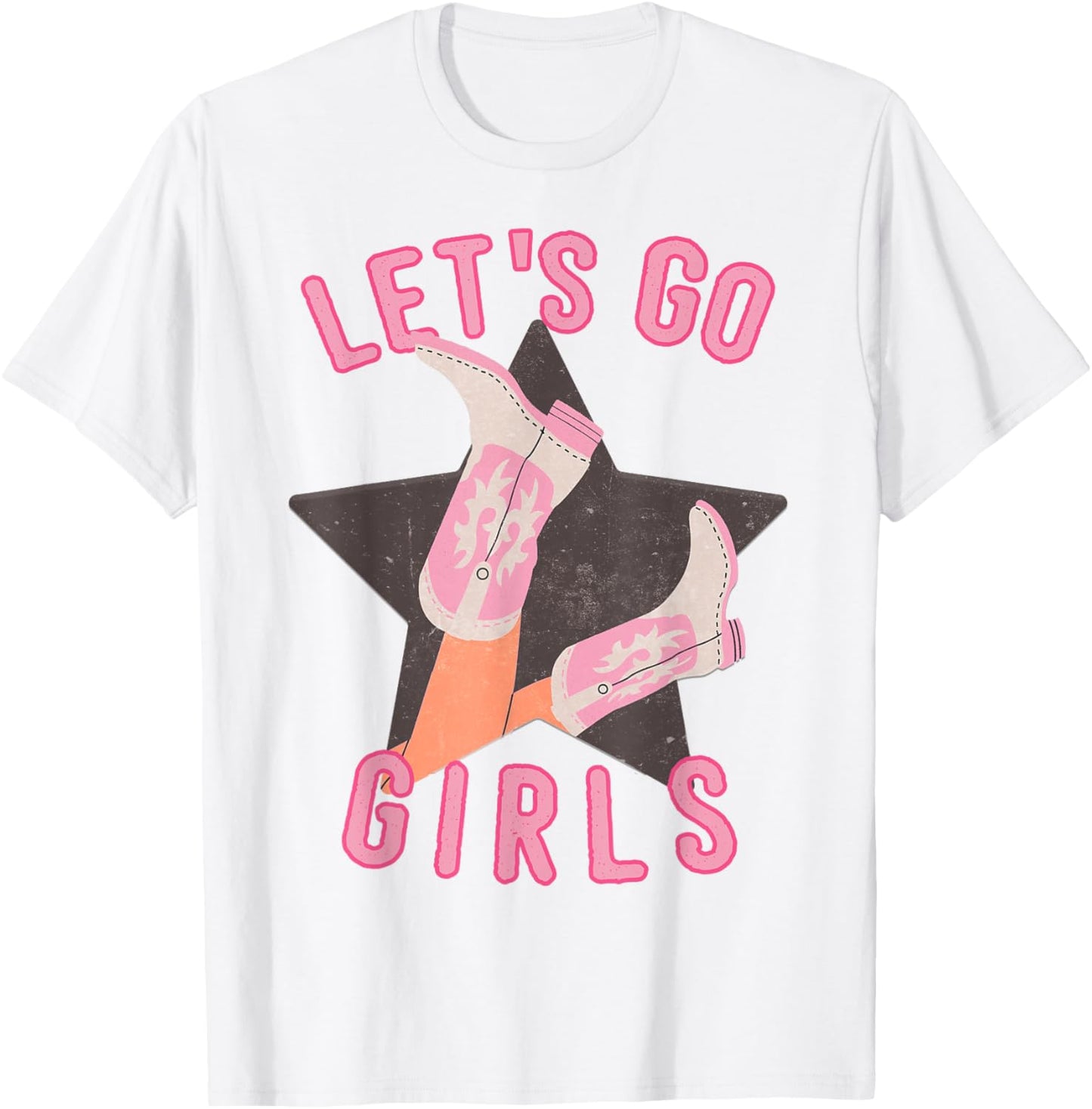 Western Let's Go Girls Bridal Bachelorette Party Matching T-Shirt - T-Shirt | White