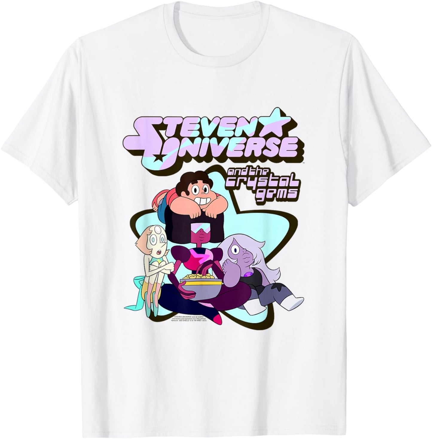 Steven Universe The Crystal Gems Star Photo Cartoon T-Shirt - T-Shirt | White