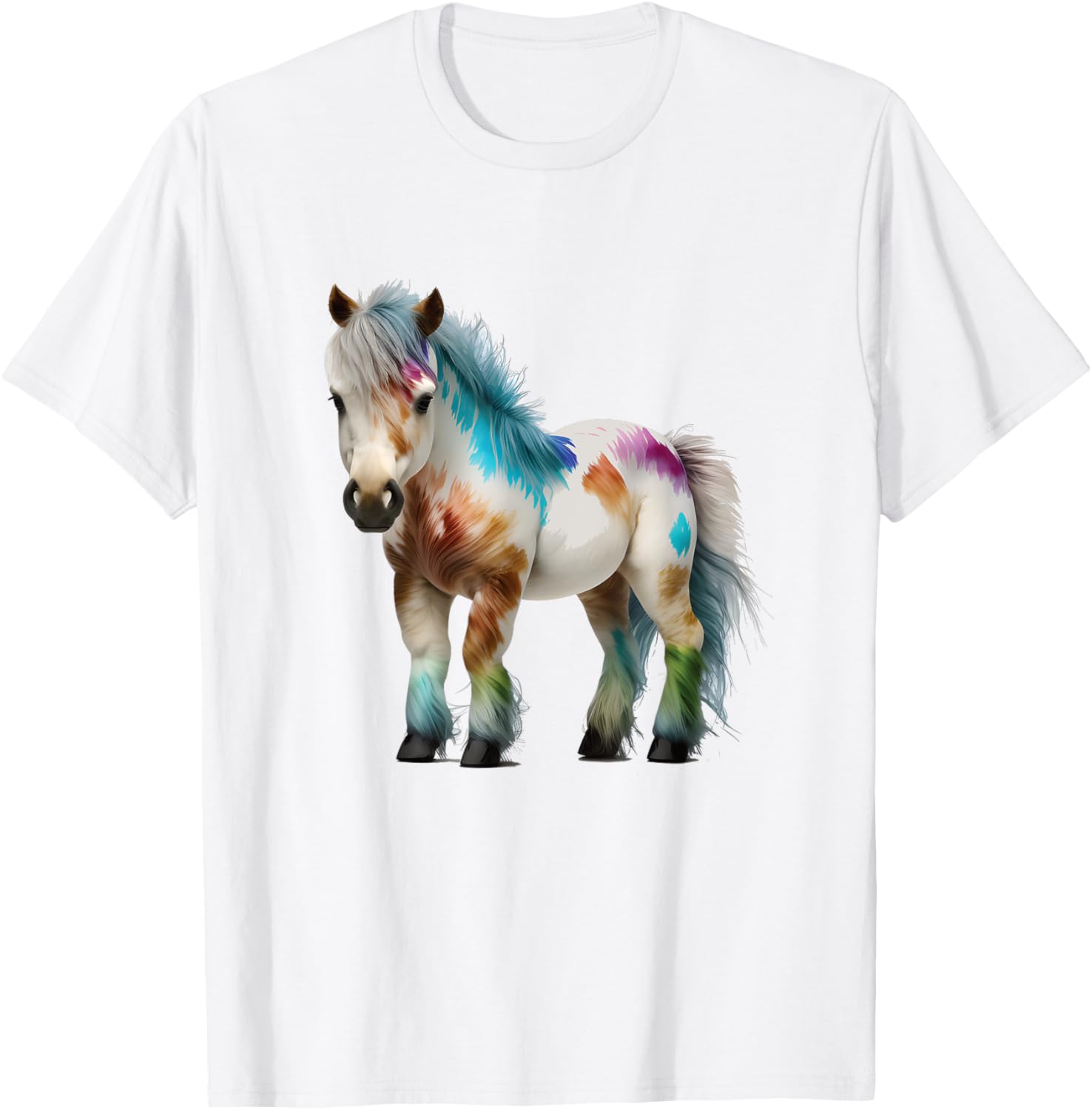 Funny Miniature Horses Gifts Mini Horse Pet Tiny Horse Lover Pony Tie Dye T-Shirt - T-Shirt | White