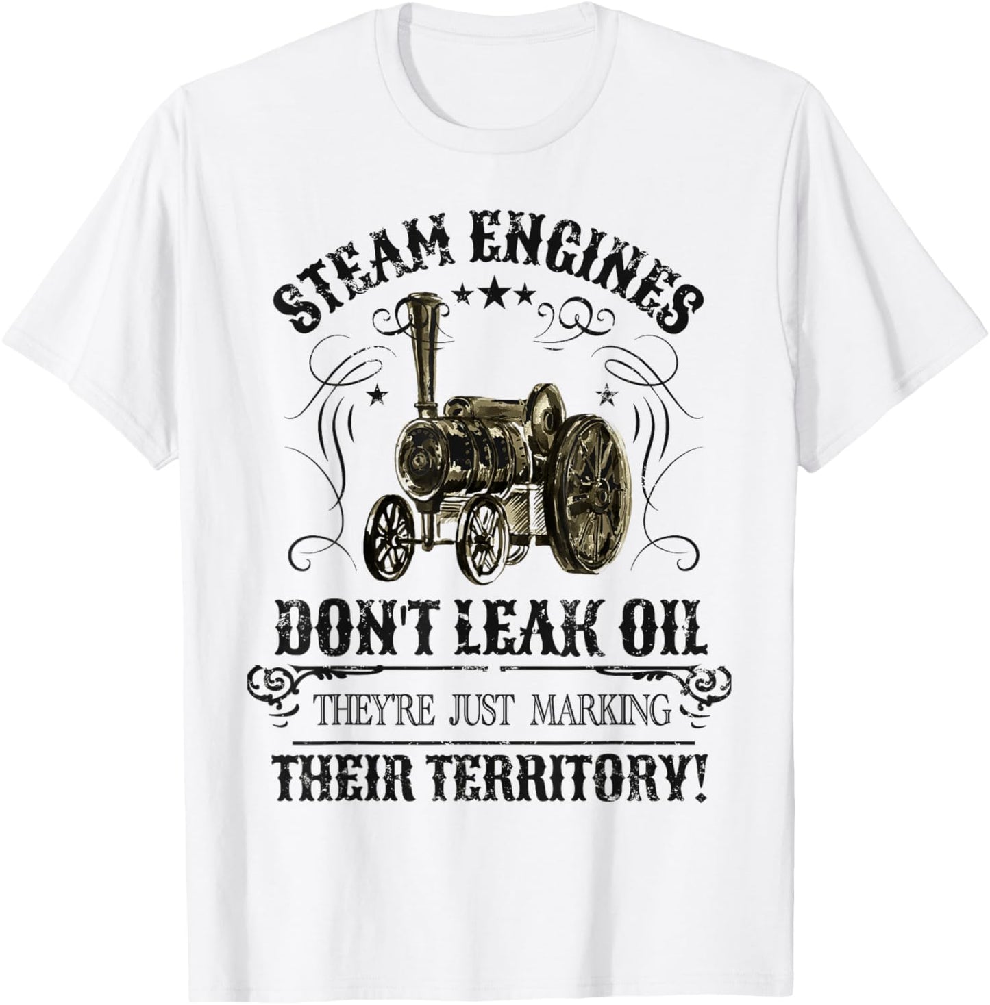 Steam Traction Engine Retirement Idea & Steam Engine T-Shirt - T-Shirt | White