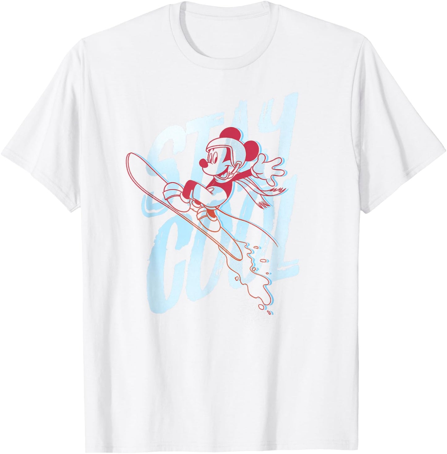 Disney Mickey Mouse Stay Cool Snowboarding T-Shirt - T-Shirt | White
