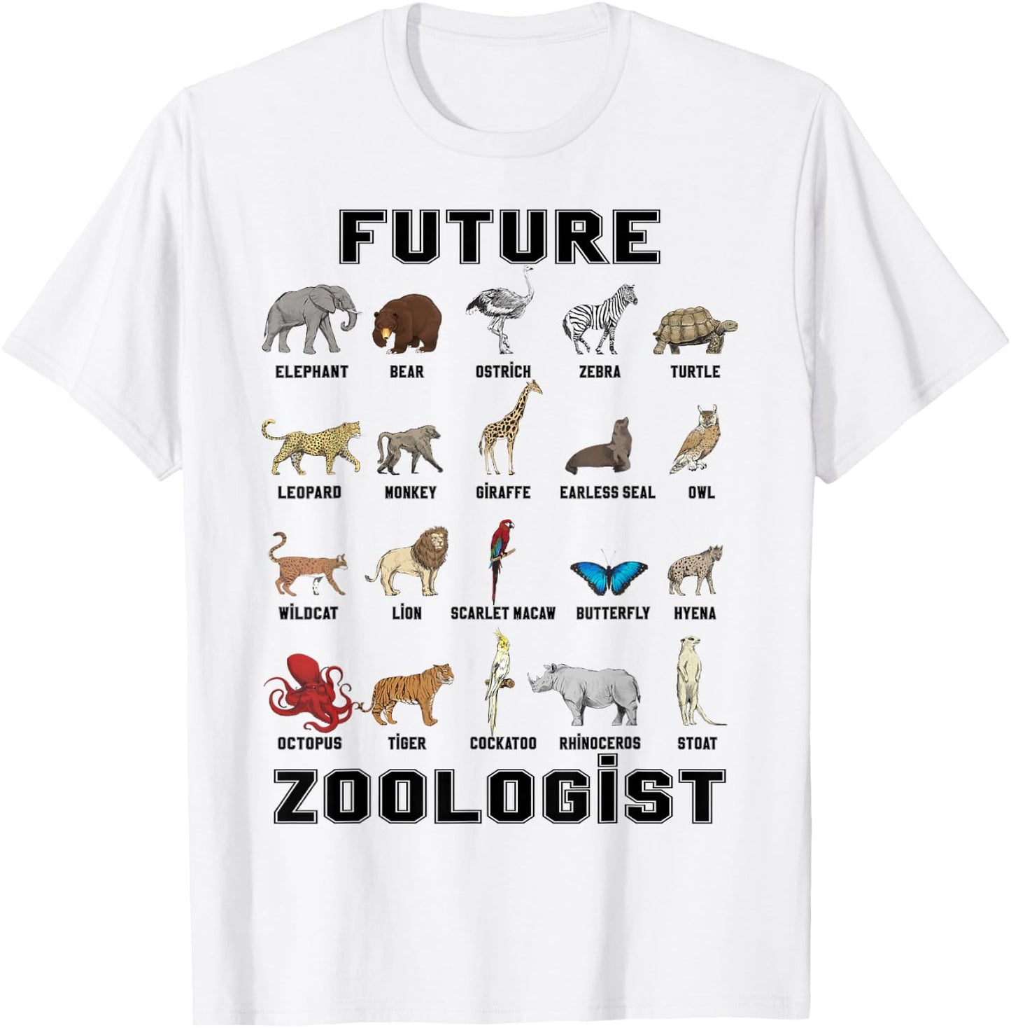Kids Future Zoologist Funny Birthday T Shirt T-Shirt - T-Shirt | White