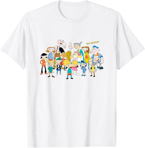 Hey Arnold! Iconic Characters Group Shot Big Chest Logo T-Shirt - T-Shirt | White
