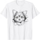 Cute Chorkie Peeking Dog Design Women Kids T-Shirt - T-Shirt | White