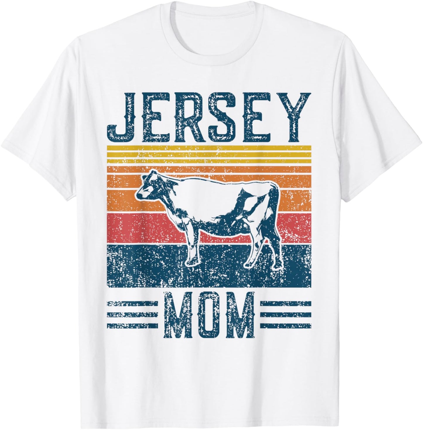Best Cow Mom Women - Vintage Cattle Jersey T-Shirt - T-Shirt | White