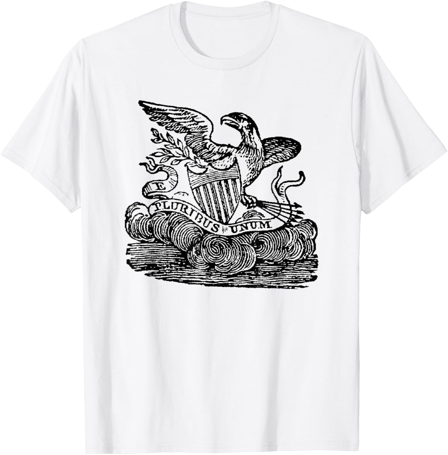 Revolutionary War-era American Eagle E Pluribus Unum T-Shirt - T-Shirt | White