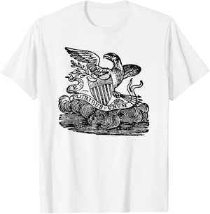 Revolutionary War-era American Eagle E Pluribus Unum T-Shirt - T-Shirt | White