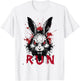Run Rabbit, Evil Bunny Artwork, Modern Vintage Grunge Anime T-Shirt - T-Shirt | White