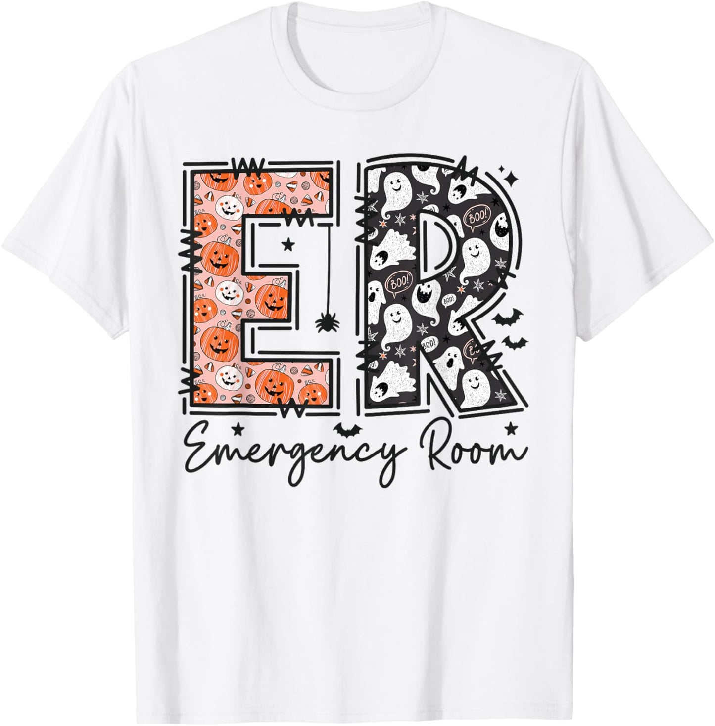 Emergency Room ER Nurse Halloween Emergency Department T-Shirt - T-Shirt | White