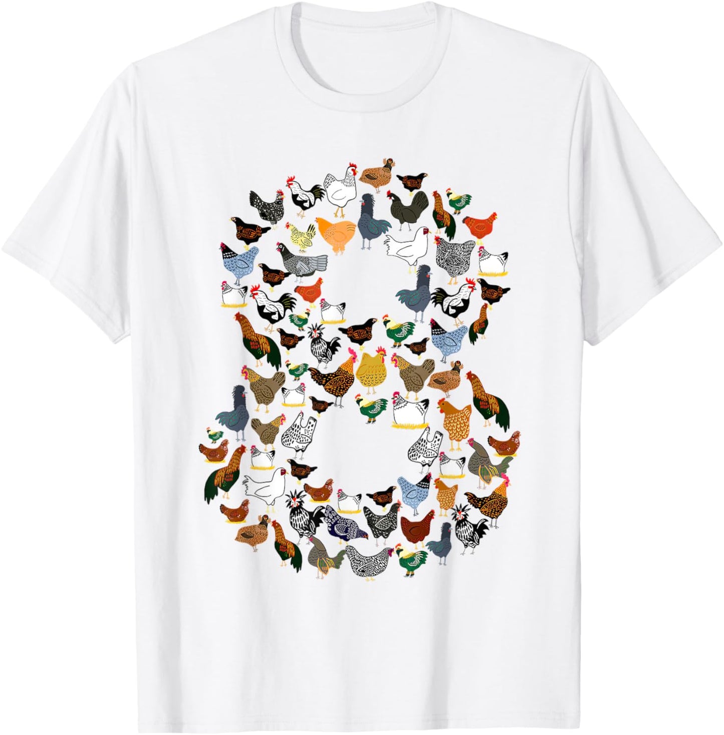 8th Birthday Outfit Girl Boy Eight Year Old Farm Chicken T-Shirt - T-Shirt | White
