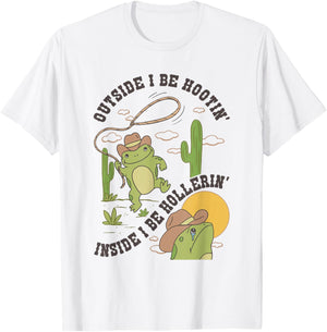 On The Outside I'm Hootin' On The Inside I'm Hollerin' T-Shirt - T-Shirt | White
