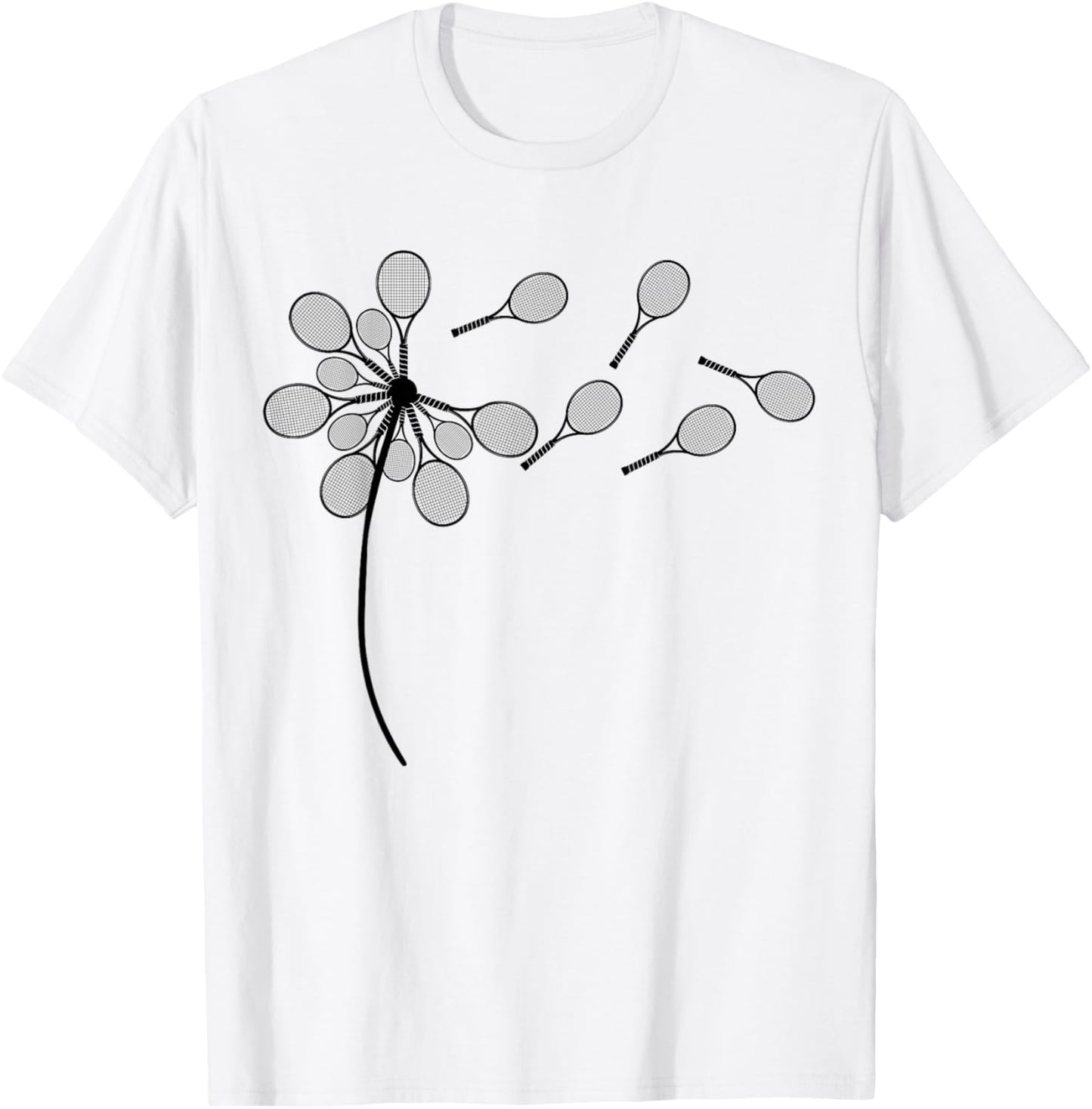 Dandelion Tennis Racket Shirt for Tennis Player T-Shirt - T-Shirt | White