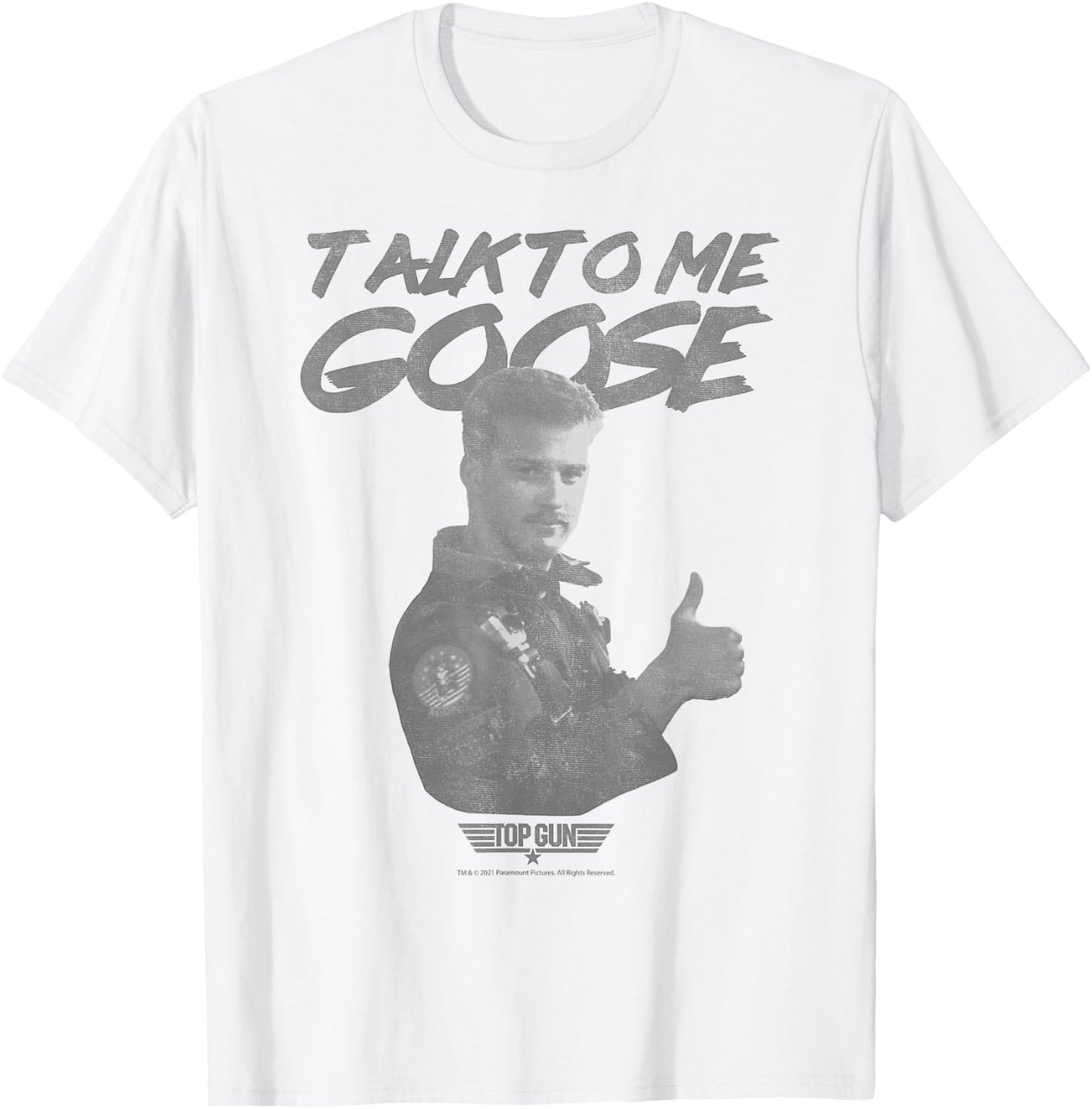 Top Gun Talk to Me Goose Thumbs Up T-Shirt - T-Shirt | White