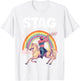 Funny Stag Do Pink Rainbow Man Riding A Horse Stag Costume T-Shirt - T-Shirt | White