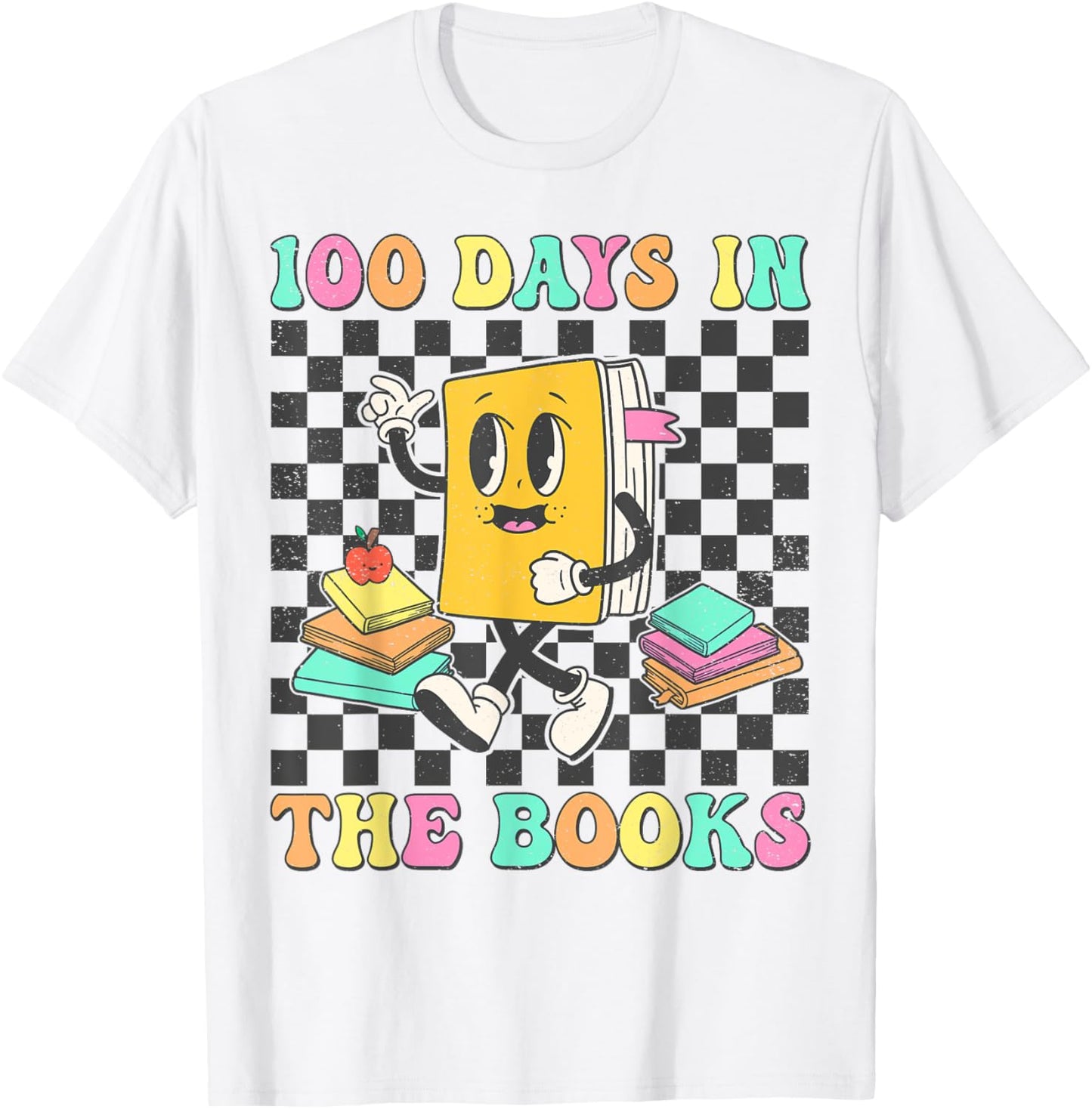 100 Days in the Books Reading Teacher 100th Day of School T-Shirt - T-Shirt | White