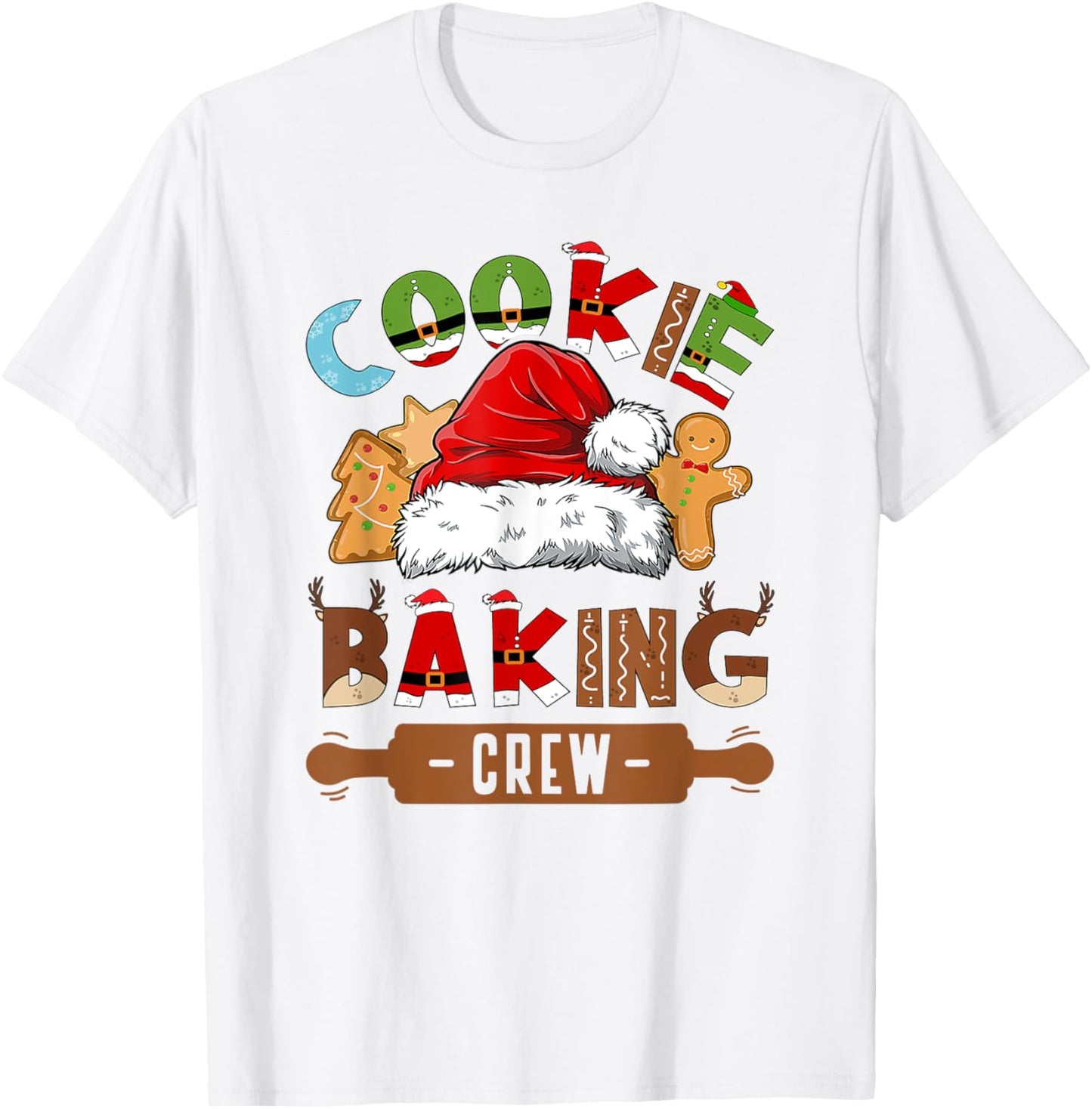 Cookie Baking Crew Pajama Family Christmas Gingerbread Team T-Shirt - T-Shirt | White