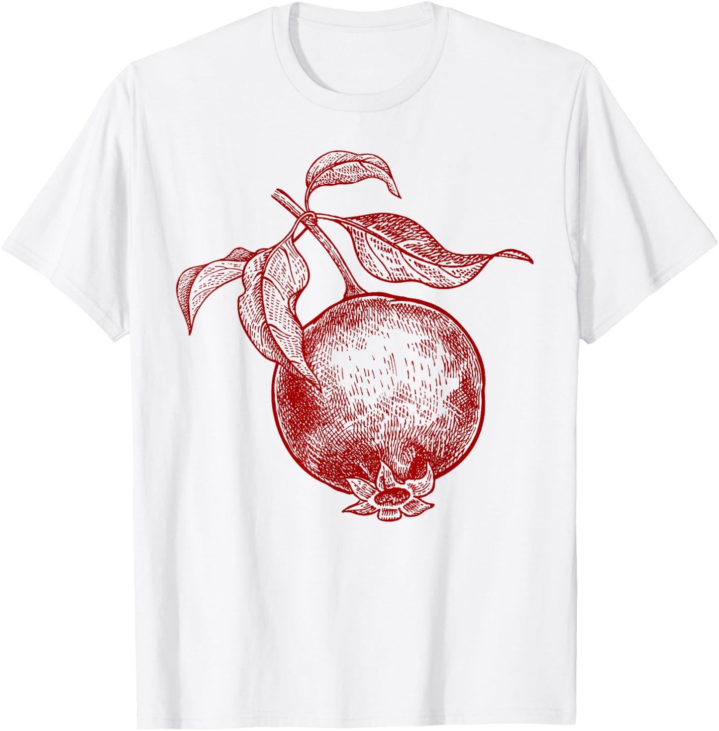 Pomegranate Fruit Retro Vintage Graphics - Pomegranate T-Shirt - T-Shirt | White