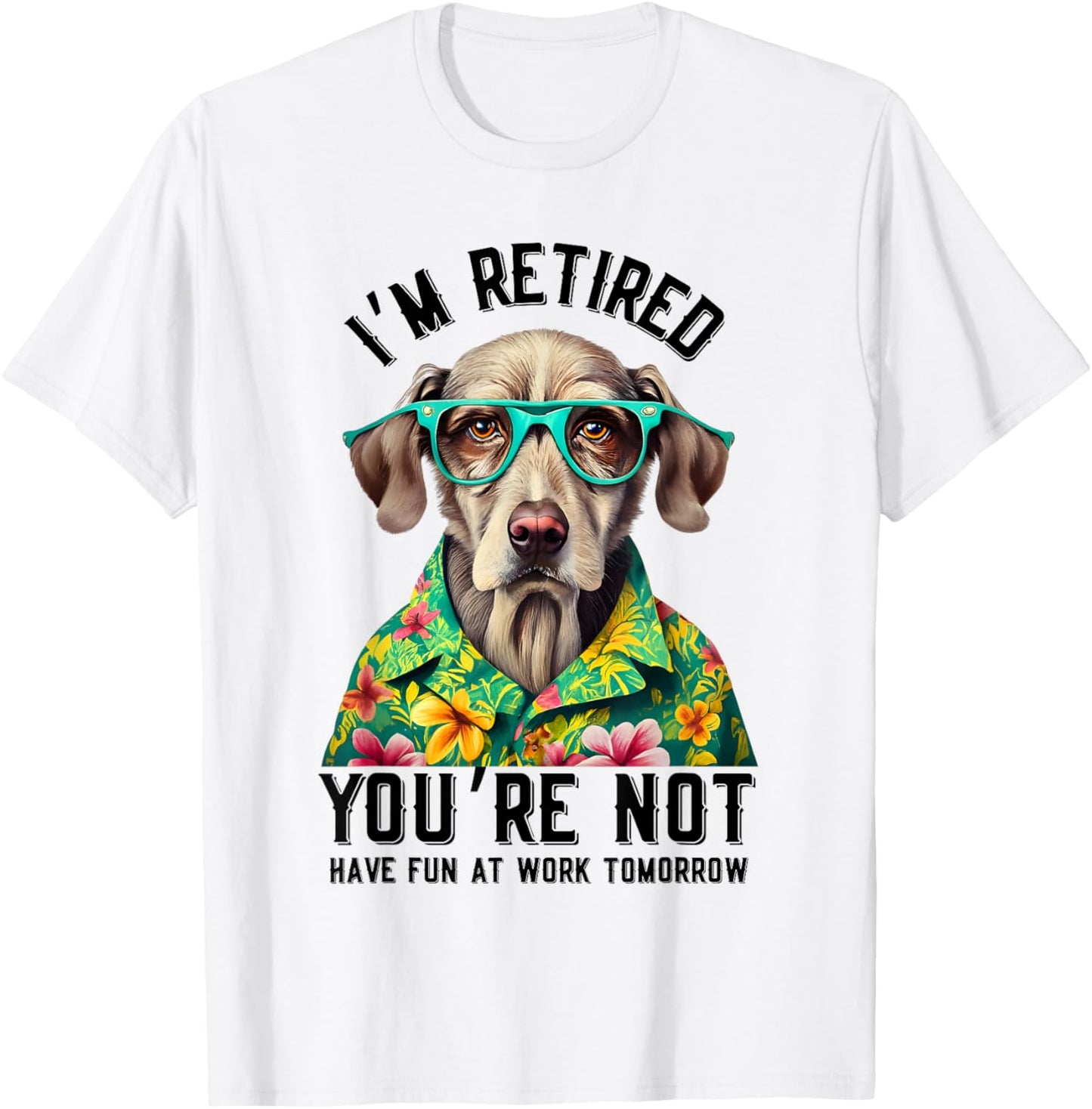 Funny Dog Retirement 2025 Designs by Luna - Retirement - Grey, Small - Classic Fit, Short Sleeve - Humorous Graphic Design - Adults, Retirees, Men T-Shirt - T-Shirt | White