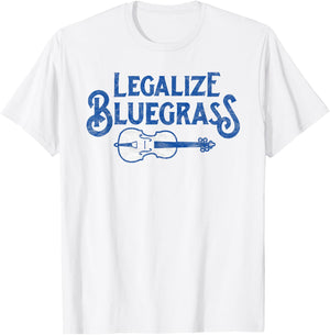 Legalize bluegrass! Funny Vintage Fiddle Violin Graphic T-Shirt - T-Shirt | White