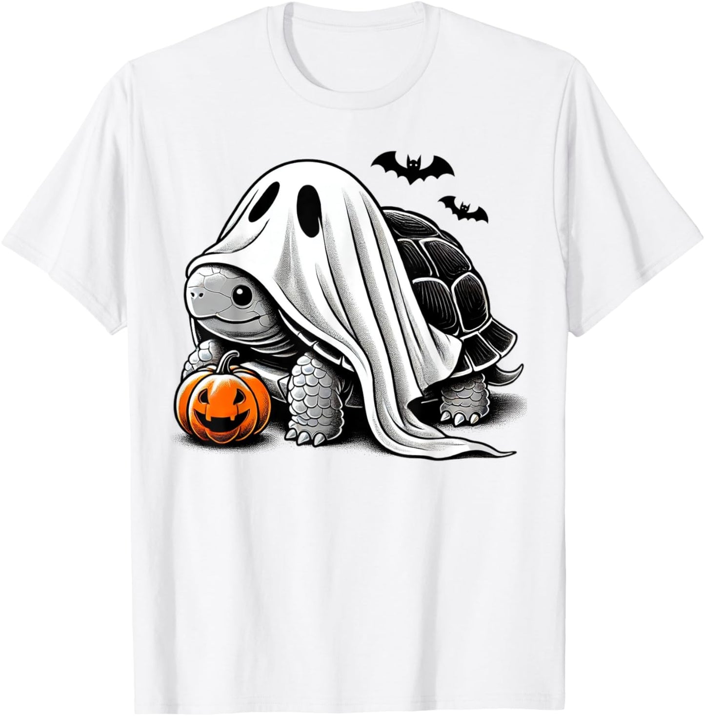 Halloween Turtle Ghost Pumpkin Costume Terrapin Tortoise T-Shirt - T-Shirt | White