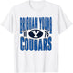 BYU Cougars Vintage 90's Retro Gray Officially Licensed T-Shirt - T-Shirt | White