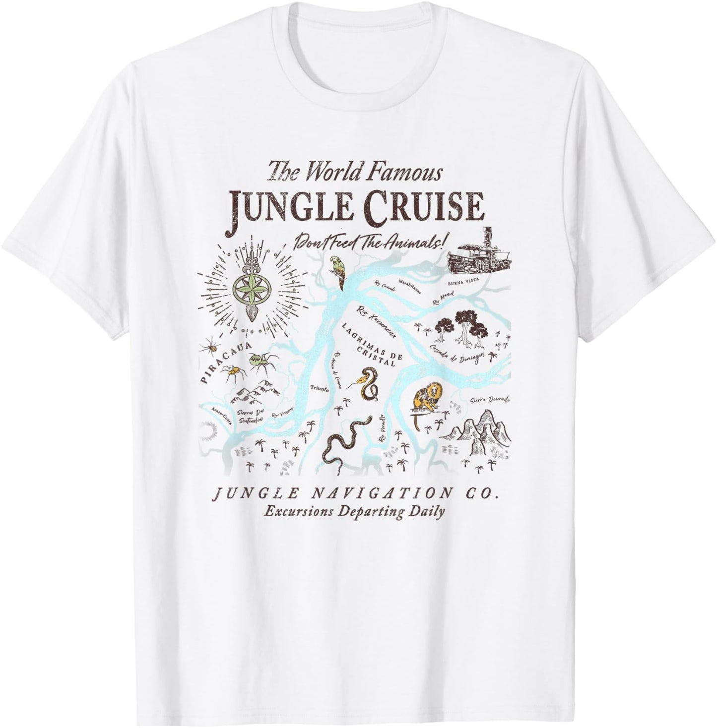 Disney Jungle Cruise World Famous Excursions Departing Daily Short Sleeve T-Shirt - T-Shirt | White