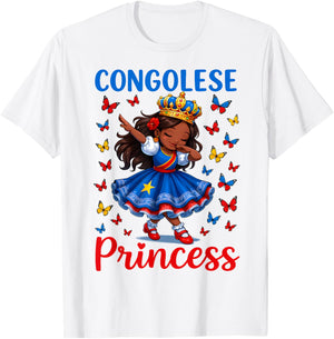 Congolese Princess Dabbing Girl Cute Congo Pride Outfit kids T-Shirt - T-Shirt | White