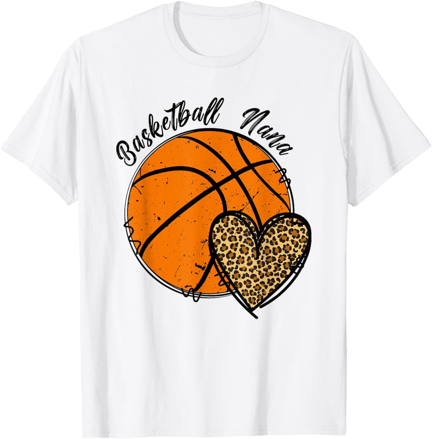 Basketball Nana Heart Grandma Nana Of A Basketball Player T-Shirt - T-Shirt | White