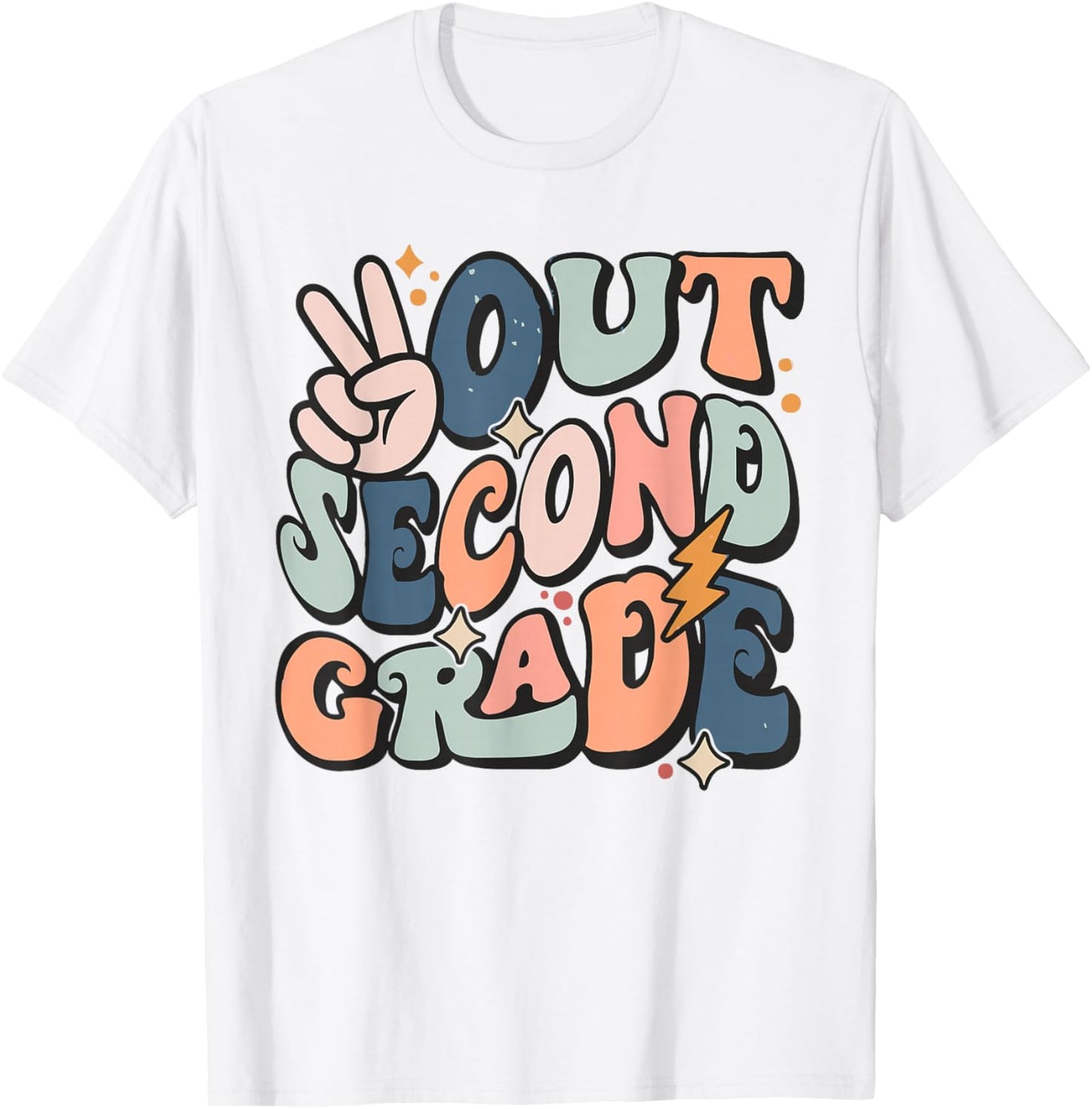 Last Day Of 2nd Grade Smile Face Peace Out Third Grade T-Shirt - T-Shirt | White