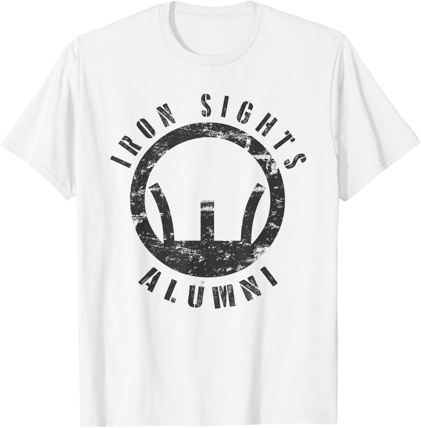 Iron Sights Alumni Boot Camp Shooting Marksmanship Veteran T-Shirt - T-Shirt | White