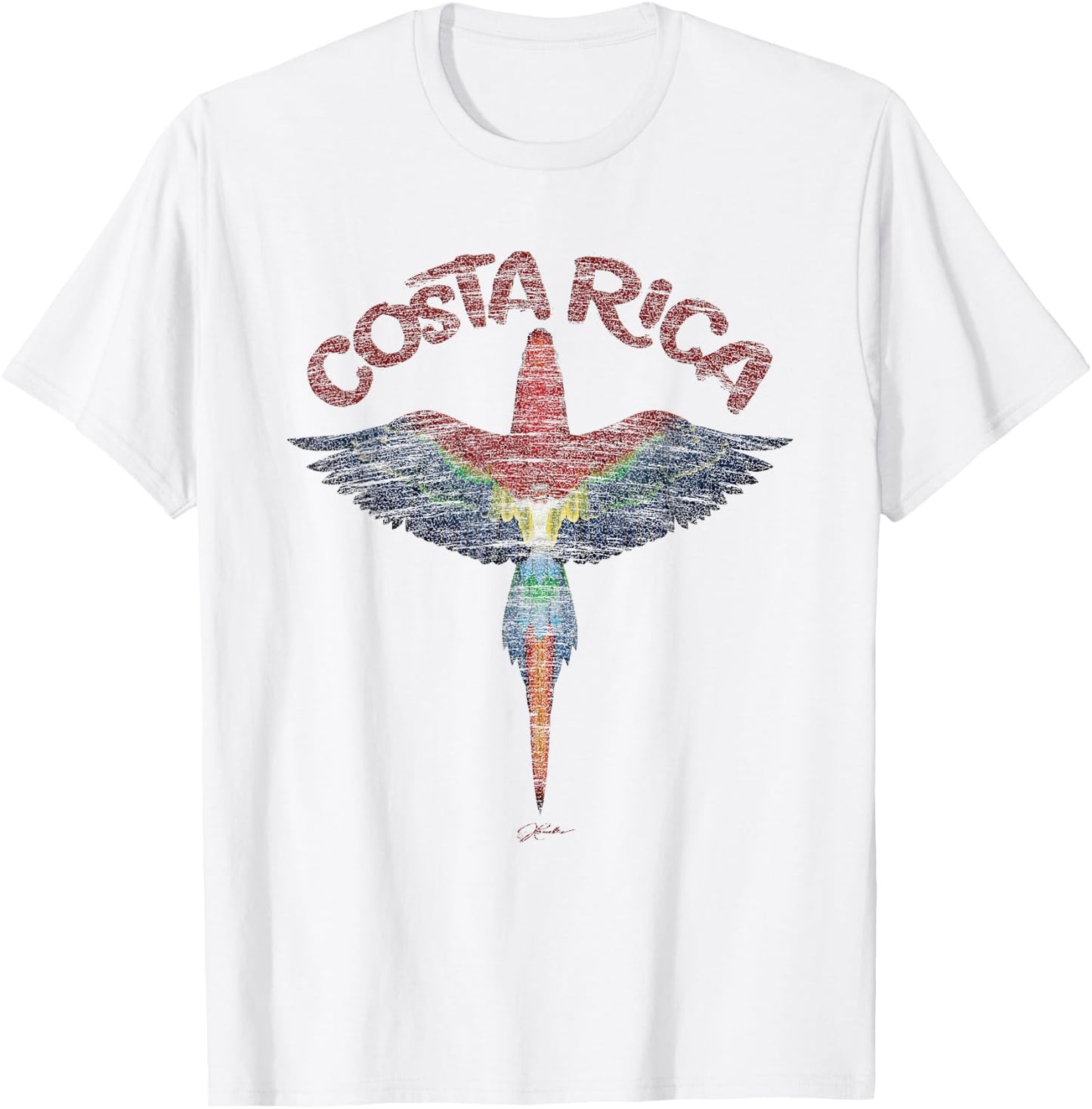 JCombs: Costa Rica Scarlet Macaw T-Shirt - T-Shirt | White