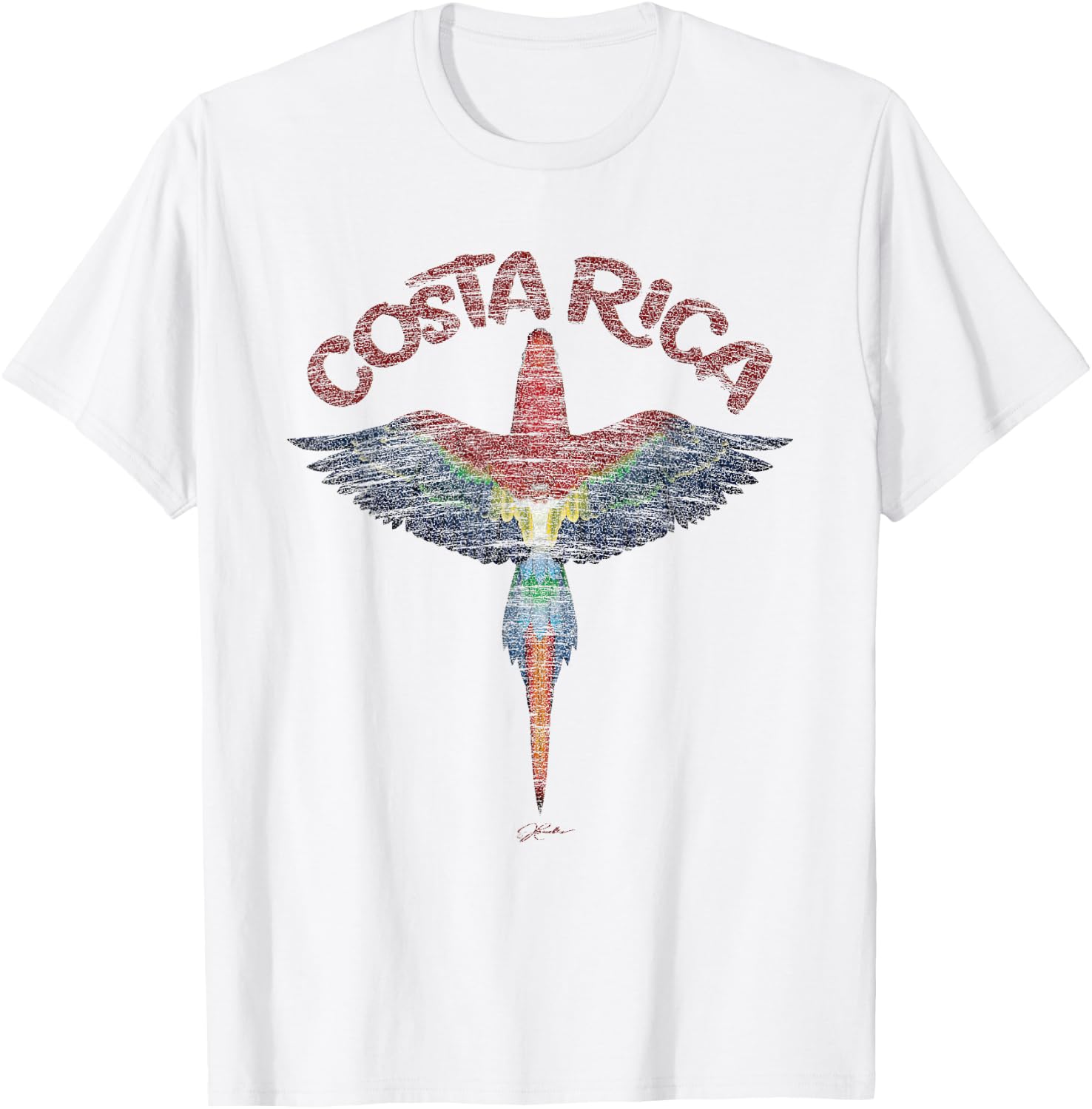 JCombs: Costa Rica Scarlet Macaw T-Shirt - T-Shirt | White