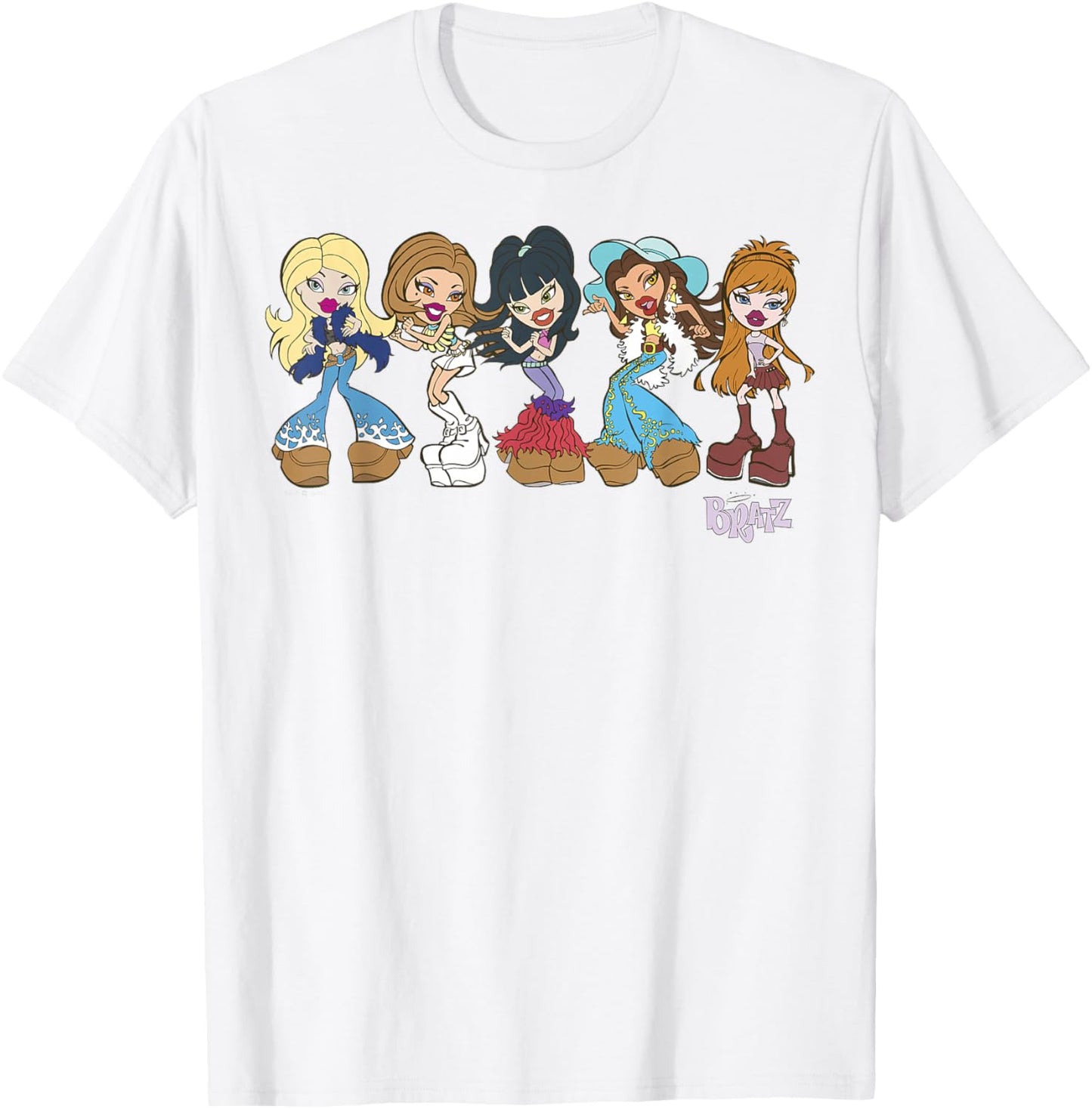 Bratz Group Shot Dancing Line Up T-Shirt - T-Shirt | White