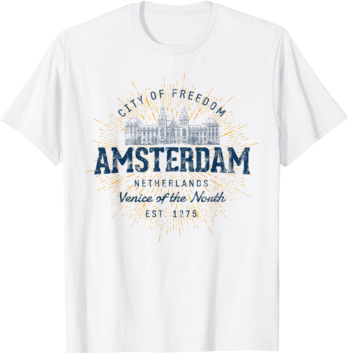 Netherlands Vintage Amsterdam Retro T-Shirt - T-Shirt | White