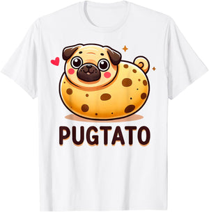Pugtato Funny Pug Potato Dog Lover Pun Women Girls Kids T-Shirt - T-Shirt | White