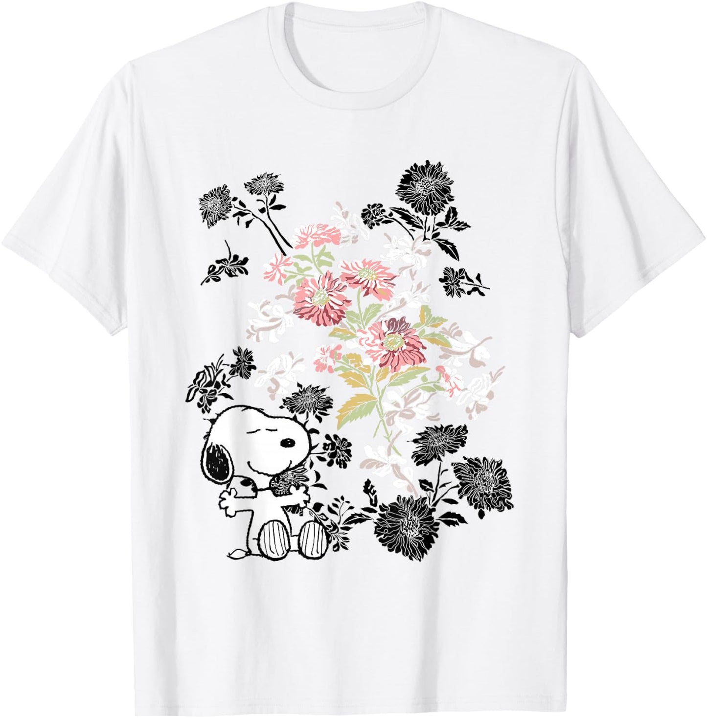 Peanuts Snoopy Flowers T-Shirt - T-Shirt | White