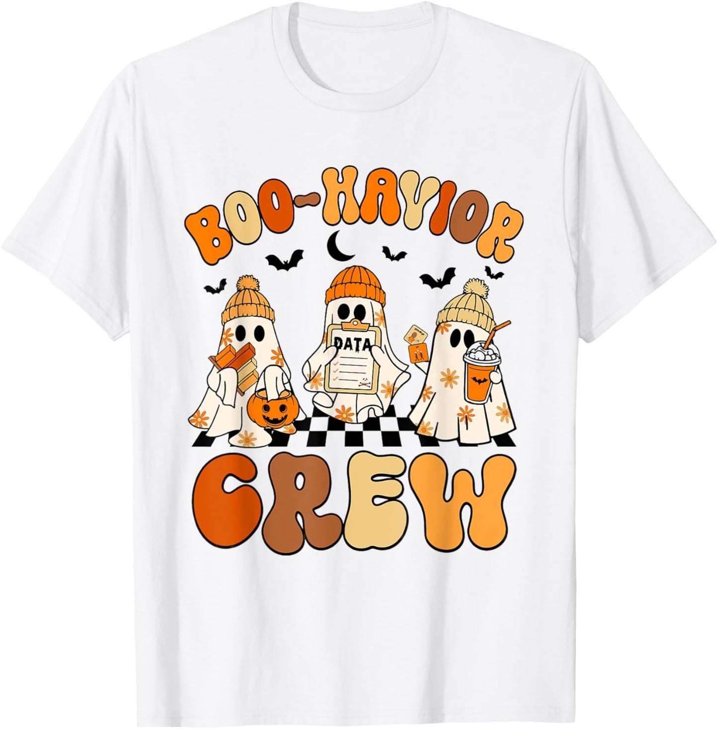 Retro Boo-Havior Crew Behavior Analyst Halloween ABA RBT T-Shirt - T-Shirt | White