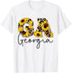 Georgia Sunflower Leopard Print Gift T-Shirt - T-Shirt | White