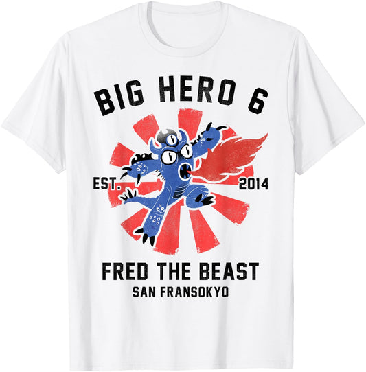 Disney Big Hero 6 Fred The Beast Poster Graphic T-Shirt - T-Shirt | White
